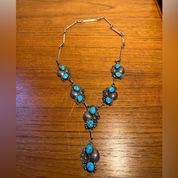 Adele Lee Navajo, sterling, silver turquoise necklace vintage, collectable - Picture 4 of 9